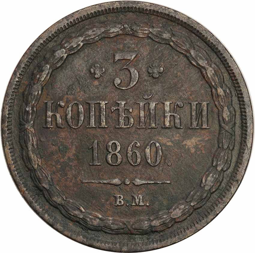 Polska XIX w. 3 kopiejki 1860 BM, Warszawa